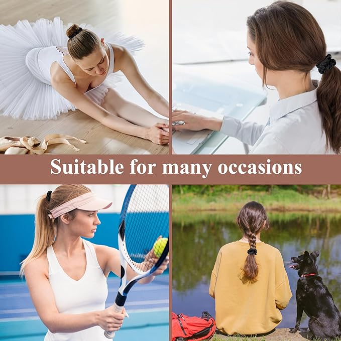 4 Pack 100% Mulberry Silk Scrunchies, Soft Silk Hair Ties for Hair No Damage Scrunchies for Women Girls