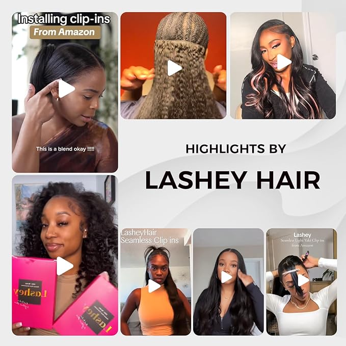 Lashey Seamless Clip in Hair Extensions Human Hair 120g 7pcs Body Wave Remy Human Clip in Hair Extensions with Full End 18 Inch Natural Black Thick