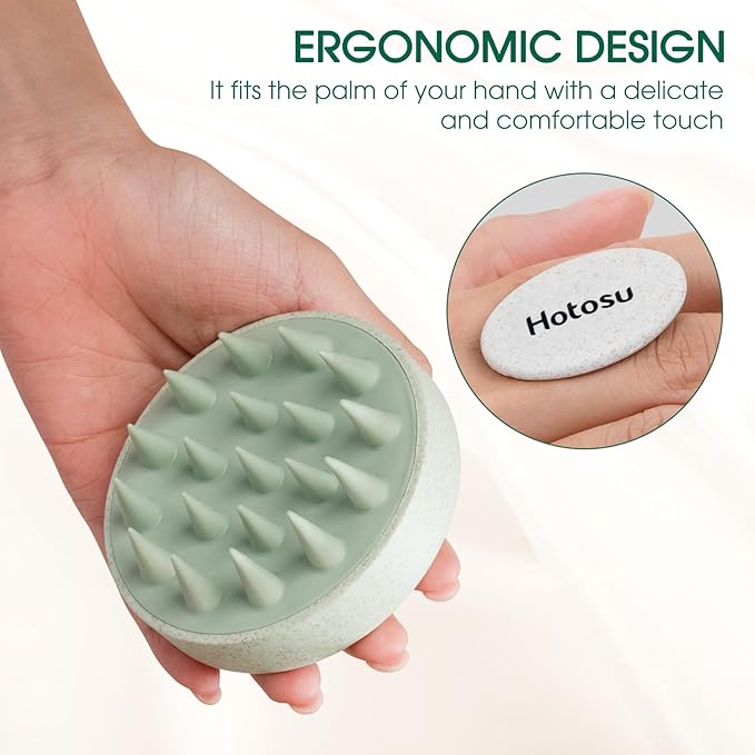 Scalp Massager Brush for Hair Growth – Silicone Scalp Scrubber & Scalp Exfoliator – Manual Scalp Massager Brush for Wet or Dry Use – Hair Massager Scalp Shampoo Brush Tool (Pink)