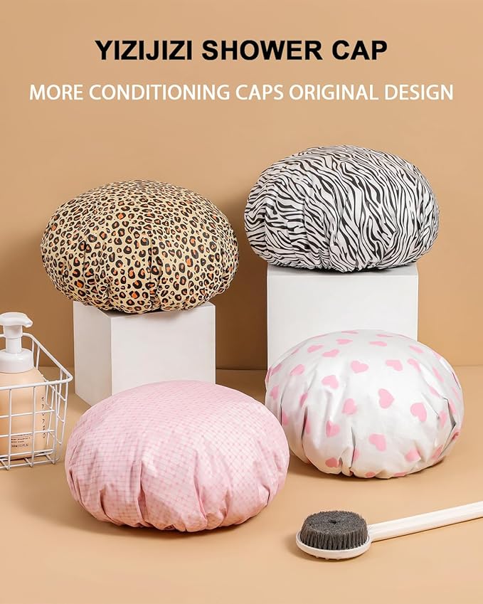 YIZIJIZI 2 Pieces Heat Cap for Deep Conditioning, Conditioning Cap Made of Aluminum Foil for Home and Salon Use, Hair Dyeing（Black white stripes）