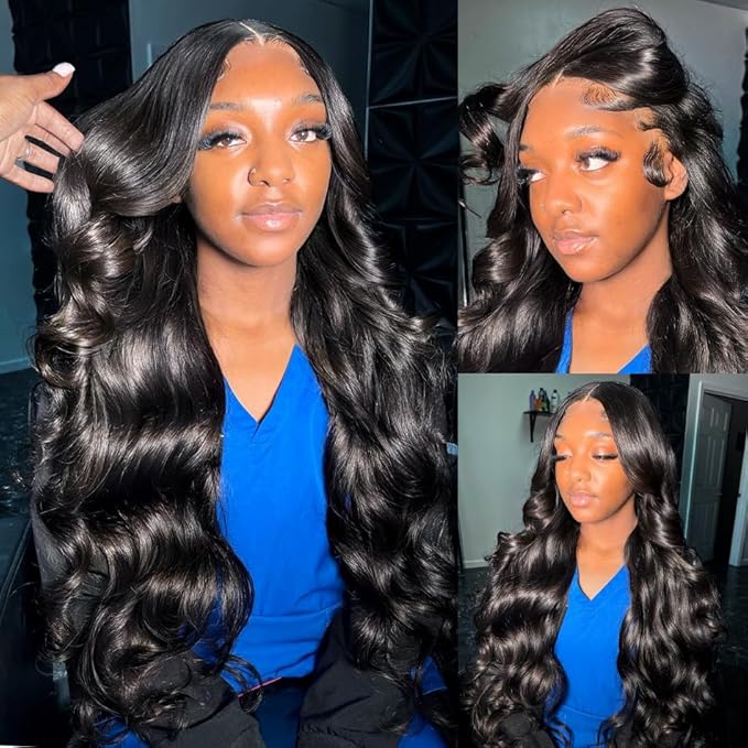30 Inch Body Wave Lace Front Wigs Human Hair 13X6 HD Lace Frontal Wigs Human Hair 180% Density Glueless Wigs Human Hair Pre Plucked for Women Brazilian Virgin Body Wave Wig Natural Color