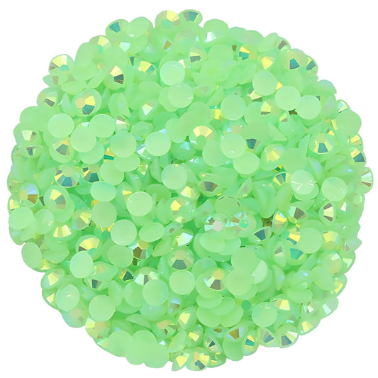 720 Pcs SS30 6mm Flatback Rhinestones for Nails Art Crafts Glitter Round Shine Gems AB Crystals DIY Clothes Shoes （Green AB）