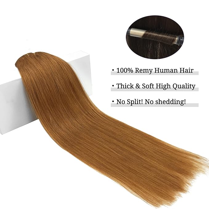 DOORES Clip in Hair Extensions, Medium Auburn 22 Inch 7pcs 120g, Remy Hair Extensions Clip in Human Hair Extensions For Women Clip in Natural Hair Extensions Thick Silky Straight
