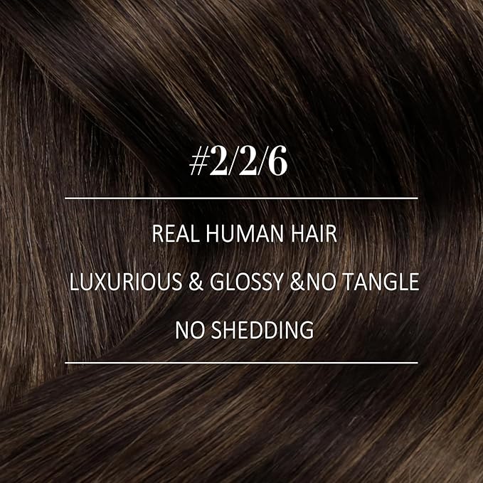 YoungSee 135G Clip in Hair Extensions Human Hair Brown Balayage Clip in Extensions Real Human Hair Dark Brown Mix Medium Brown Hair Extension Clip ins for Women 18Inch 7Pcs