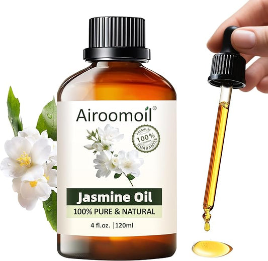 Pure Jasmine Essential Oil, 100% Pure Natural Jasmine Essential Oil, Premium Grade Essential Oils for Diffusers for Home, Skin, Care, Massage, Soap Making, Aromatherapy, 4 Fl Oz | 120ml