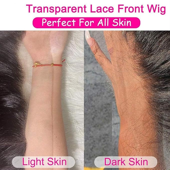 28 Inch 13x6 HD Transparent Lace Frontal Wigs Human Hair 200% Density Deep Wave Lace Front Wigs Human Hair For Women 100% Real Human Hair No Synthetic Blend No Tangle No Shedding Triple Lifespan 3X