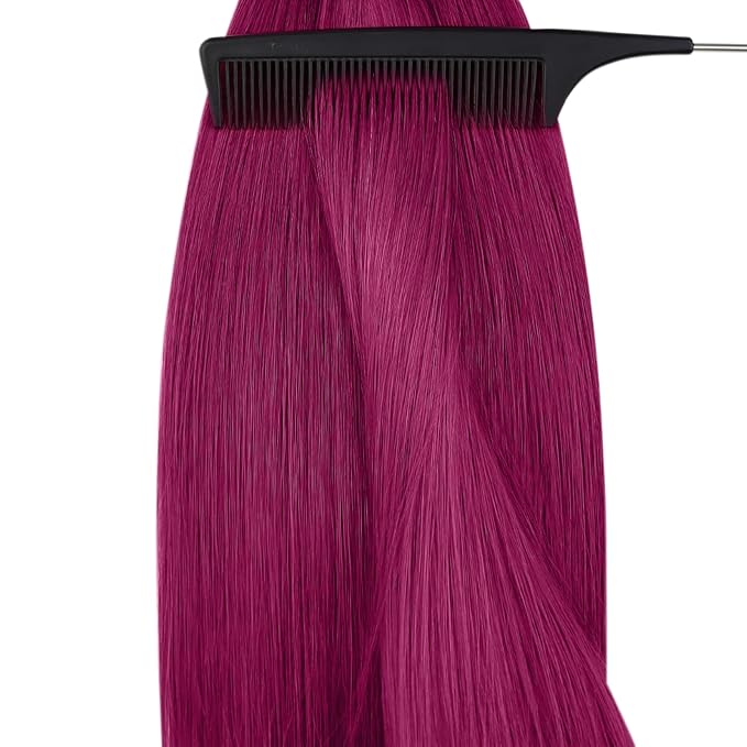 YoungSee Nano Beads Hair Extensions Magenta 18 Inch Nano Extensions Human Hair Burgundy Nano-Ring Hair Extension Remy Human Hair Colored Real Hair Cold Fusion 1g/s 25g 25s for Style Enhancement
