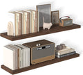 48 Inch Floating Shelf 2 Pack Large Floating Shelves for Wall No Drilling Accessories Included Deep Wall Shelves for Living Room Kitchen Farmhouse 48" W x 12" D x 1.2" Walnut