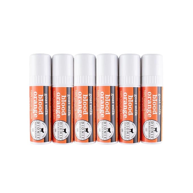 Dionis - Goat Milk Skincare Scented Lip Balm - Set of 6 (0.28 oz) - Made in the USA - Cruelty-free and Paraben-free (Blood Orange)