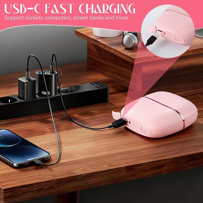 Mini Hair Straightener Brush, Wireless Rechargeable, 3-Speed Temperature Control, Portable for Home and Travel, Black (Black)