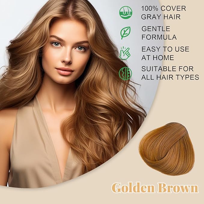 Blonde Brown Hair Dye Shampoo for Women & Men - 3-in-1 Hair Color & Care, Gentle Covers Gray Hair in Minutes, Easy At-Home Color Shampoo Hair Dye, Formulated for Color Treated Hair, 16.9 Fl Oz