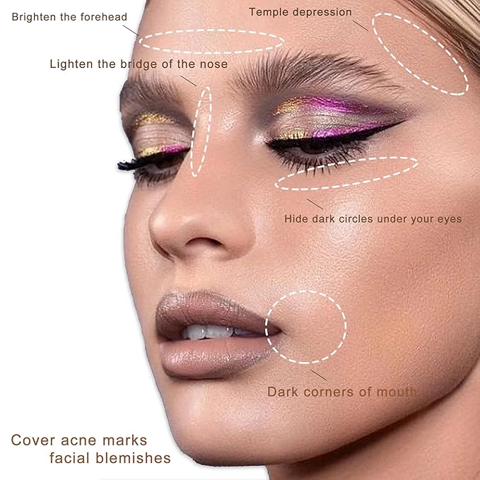 Cream Concealer Corrector Correcting Contour Makeup Set under Eye Concealer Cream Kit for Dark Circles and Blemish 3