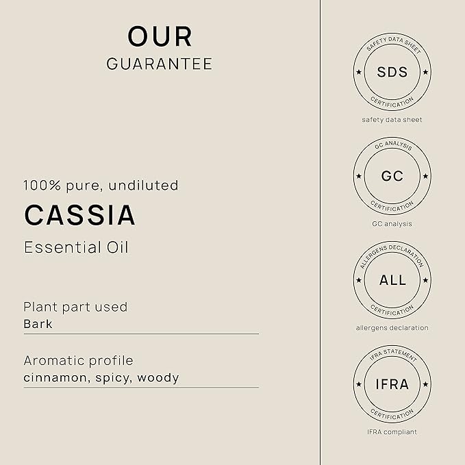 VINEVIDA Cassia Essential Oil 32 oz - Undiluted Candle Scent DIY Scents for Candlemaking Bulk Soap Making Safe Skin,32GALV-OBP-CAS-SIA-32