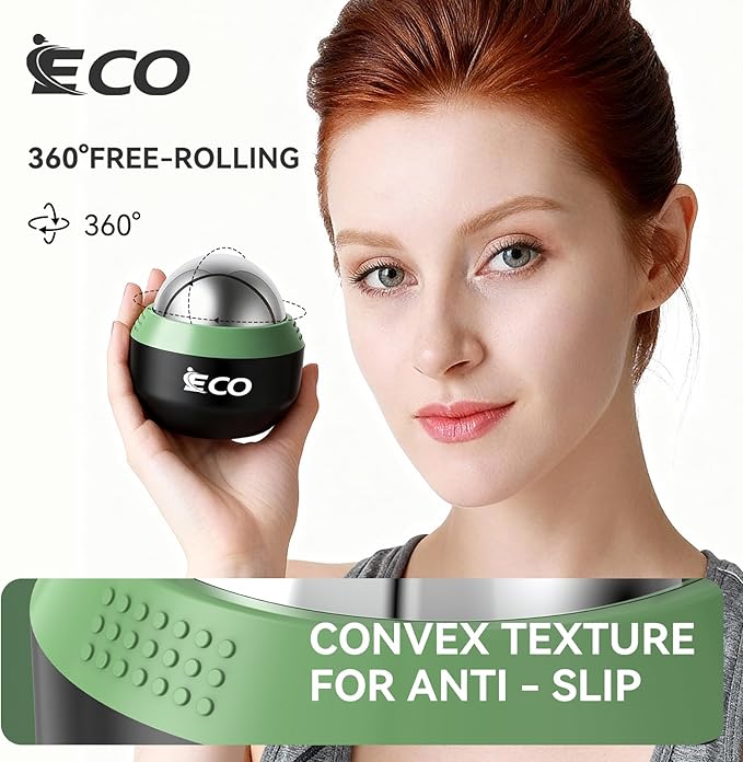 iECO Cryosphere Cold Massage Roller Ball - Massage Ball for Cold & Heat Relief, Myofascial Release, Trigger Point Therapy, Muscle Knots - Deep Tissue Ice Massager
