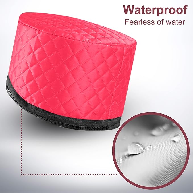 Heat Cap for Deep Conditioning, Ingeware Thermal Cap for Hair Steamer Cap for Natural Hair Portable Electric Heat Hair Spa Cap for Home Use Pattern (Rose Red)
