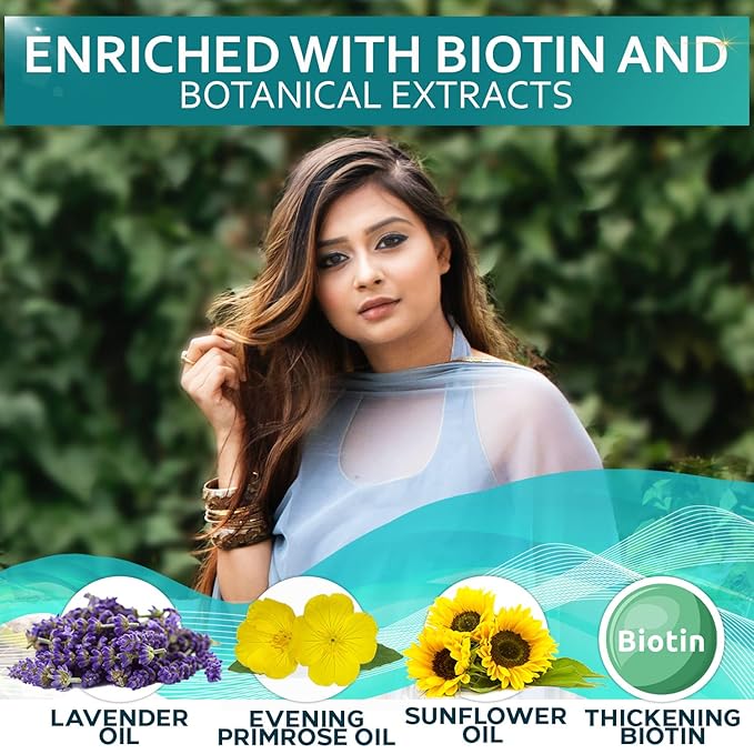 Biotin Hair Thickening Serum for Men and Women - Intense Strengthening Treatment Product with Natural Botanical Oil Blend to Help Boost Thin Hair - Repair Thinning Hair, Increase Volume and Shine