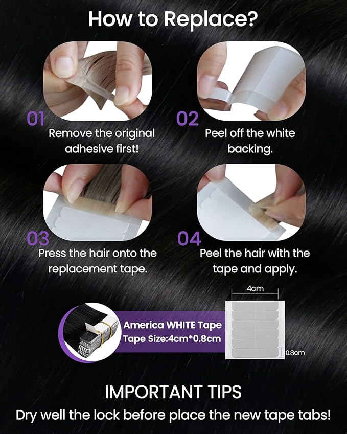 LaaVoo Tape in Hair Extensions Human Hair Tape in Extensions 18Inch Black Tape in Hair Extension Real Human Hair Jet Black 20pcs 50g