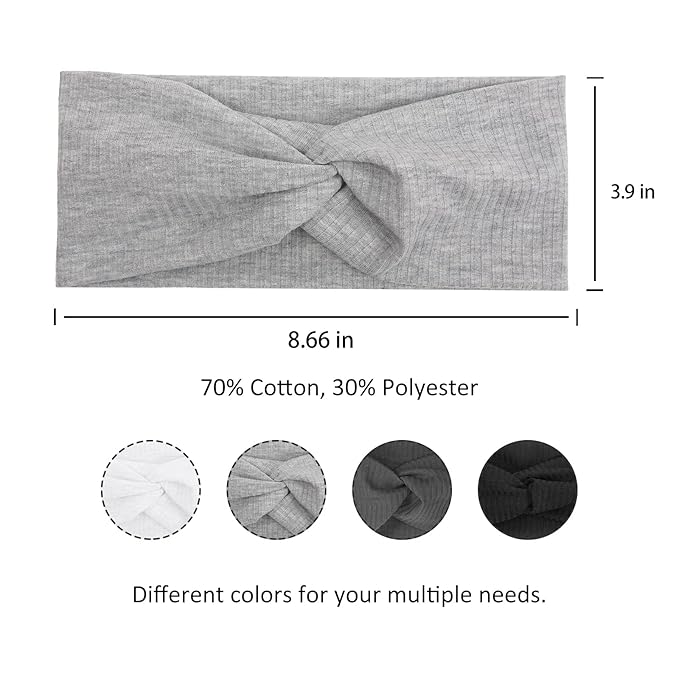 Tobeffect Headbands for Women Non Slip for Short Hair. Yoga Workout Running Sport Elastic Hair Bands for Women's Hair Twist Turban Hair Wrap for Girls