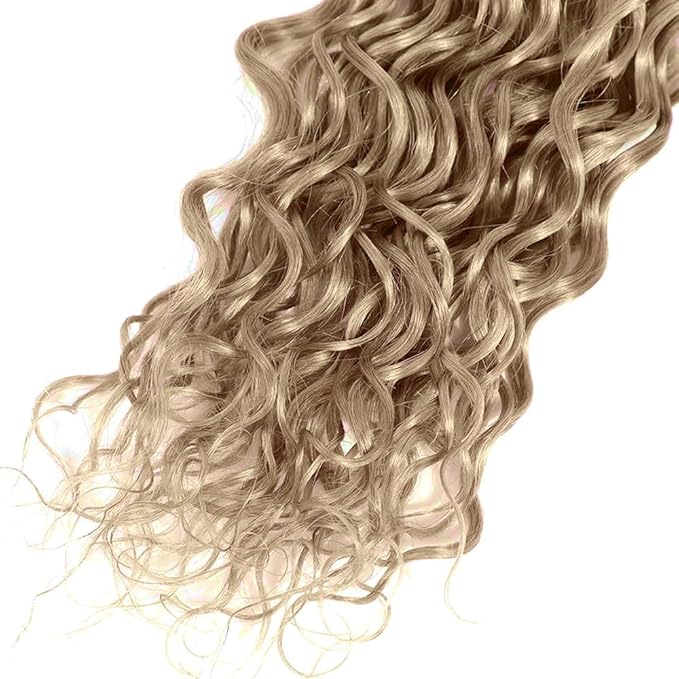 30 32 34 Inch Ash Blonde Water Wave Bundles Human Hair Color #22 Bundle Niegmeag Brazilian Virgin Remy Hair Extensions #22 Blonde Wet and Wavy Bundle