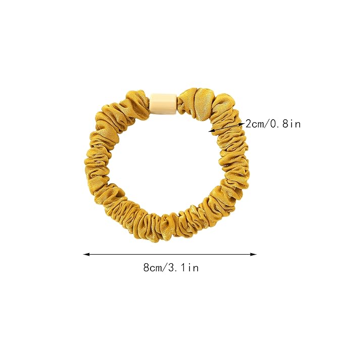 Silk Hair Ties Scrunchies - Small Mini Scrunchy for Women Thick Hair Accessories Cute Soft No Slip Hair Elastics Ponytail Holder for Curly Hair No Damage Hairties Gift for Girls