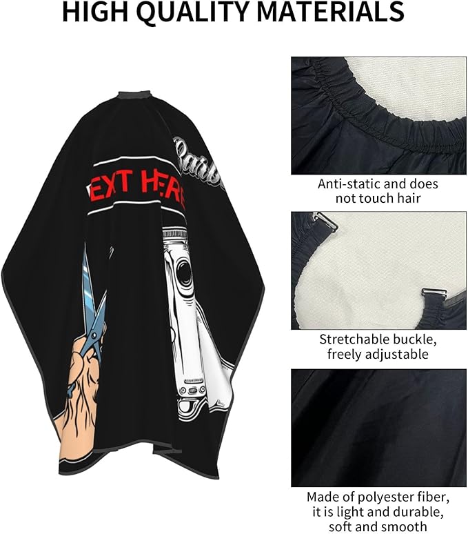 Custom Barber Cape for Men Personalized Professional Hair Cutting Cape with Text for Home Salon Barbershop
