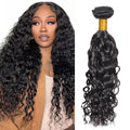 Human Hair Bundles Natural Black Water Wave Bundles 20 Inch Niegmeag Brazilian Virgin Soft and Silky Remy Hair Extensions Color 1B Wet and Wavy Bundle 100g