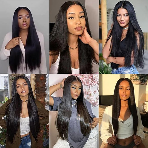 30 Inch Color 1B Straight Bundles Human Hair Natural Black Bundles Brazilian Virgin Remy Hair Extensions Double Weft Soft and Silky Natural Black Straight Bundle Hair Weave 100g