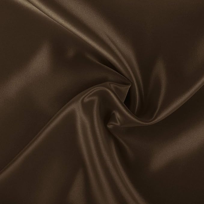 BLISSFORD Brown Satin Pillowcase with Zipper, for Hair and Skin Care, Feels Soft and Cool Like a Silk Pillowcase, Satin Pillow Cases 2 Pack, Slik Pillow Cover, Queen Size, Set of 2