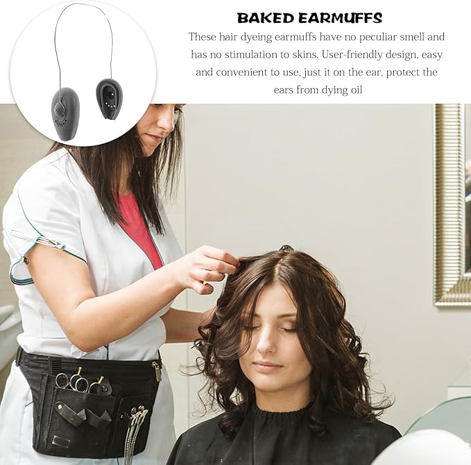 Ear Covers for Shower, Heat and Hair Dye Protection Waterproof Ear Covers for Washing Hair Silicone Ear Caps For Hair Dye Ear Protectors From Heat Styling and Dryer