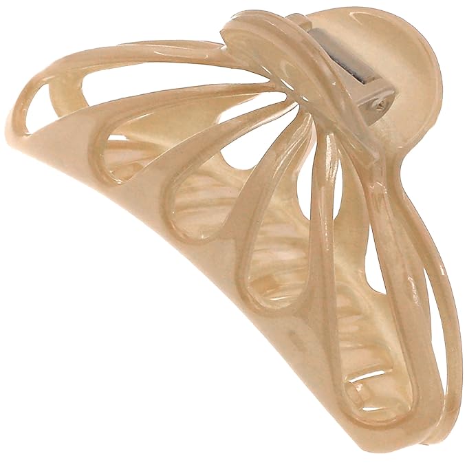 Camila Paris CP3082 French Hair Clip for Women Thick Long Curly Wavy Hair, Beige, Girls Hair Claw Clip Fashion Styling Accessory, Strong Hold No Slip Grip, Made in France