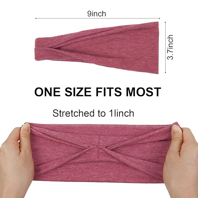 Huachi Headbands for Women Non Slip, Wide Head Bands for Women's Hair for Workout Elastic Hair Band Summer Hair Accessories