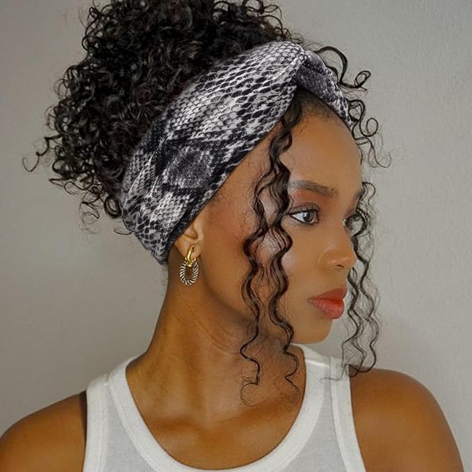 DRESHOW 6 Pack Boho Non-Slip Headbands for Women Girls Yoga Workout Running Knotted Turban Floral Printed Elastic Head Wrap