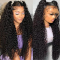 34 Inch Water Wave 13x6 HD Lace Front Wigs Human Hair Pre Plucked 200 Density Deep Part Curly Wig for Women Water Wave Frontal Wigs Human Hair