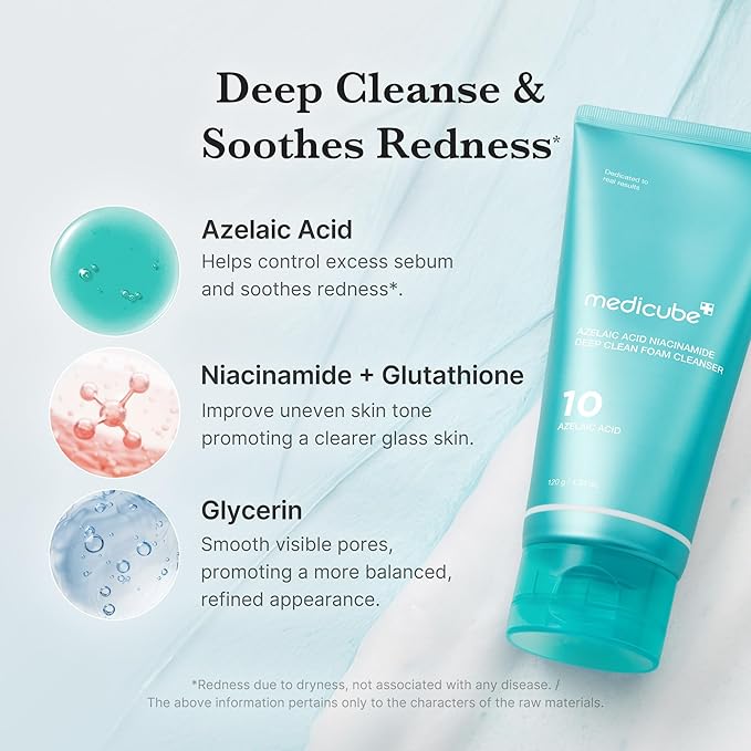 medicube Azelaic Acid Gummy Whip Cleanser | Cleansing Foam For Troubled Skin | Use After Spot Care & Excess Sebum Control | Niacinamide, Glycerin | Soothing, Pore Cleansing Face Wash | Korean Skincare