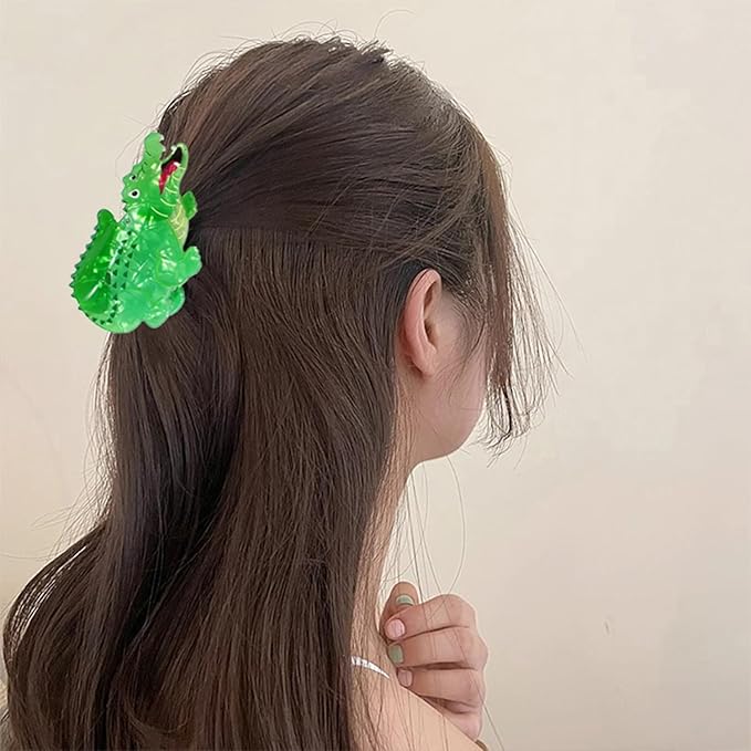 Alligator Hair Clips Cute Animal Hair Claw Clips Strong Hold Crocodile Hair Jaw Clip Funny Animal Hair Barrettes Amphibians Claw Clip Daily Wear Holiday Hair Accessories for Women Hair Decoration