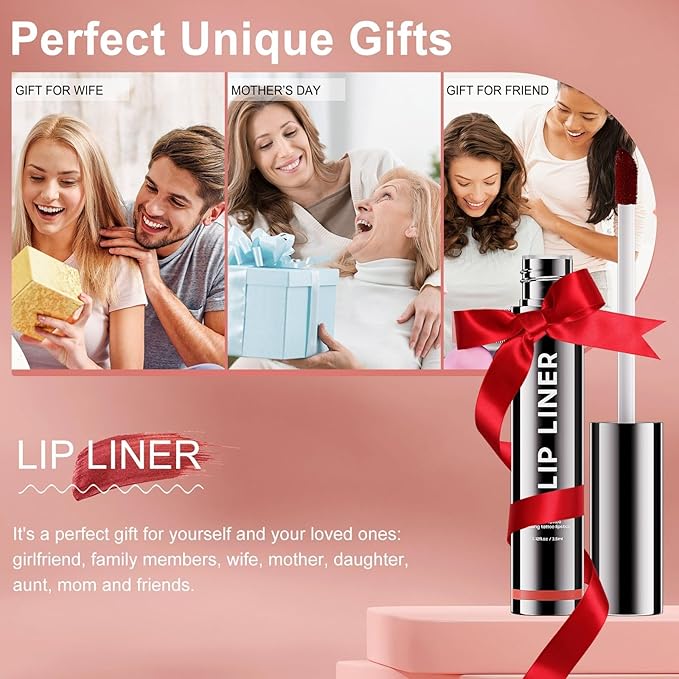OETUIOW Lip Stain - All Day Lip Stain Peel Off, Naturally Moisturizing Lightweight Glow-Boosting Non-Sticky, Vegan Lip Makeup Gift for Her (Rose)