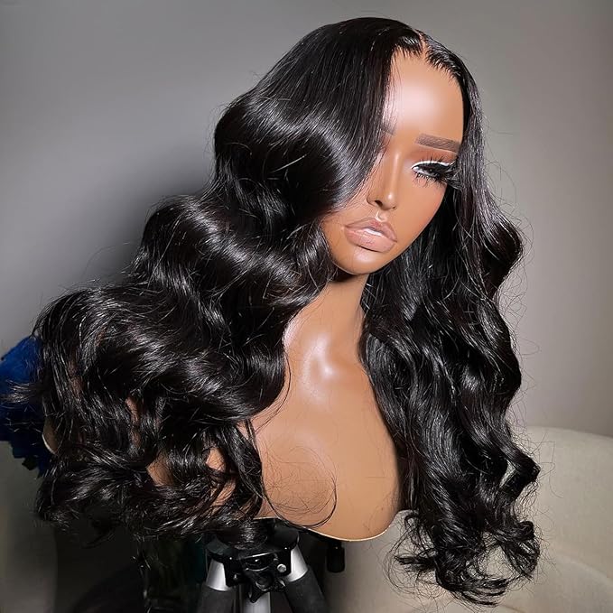 32Inch Wigs Human Hair 180% Density 13x6 Body Wave Lace Front Wigs Human Hair Pre Plucked for Women HD Transparent Lace Frontal Wigs Natural Glueless Wig