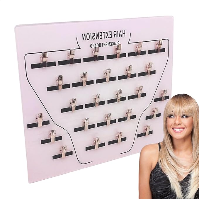 Extension Holder - Acrylic Hair Extension Organizer, Styling Hair Separator Board | Hair Tinsel Storage Plate with Clip for Wig Grafting, Sectioning, and Display for Home & Salon Use