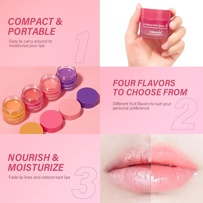 Lip Mask Sleeping,Nourish Hydrate Lip Mask,Lip Oil,Lip Balm, Lip Skin Care,Hydrating, Moisturizing Lip Lines Night Sleep Anti-chapped Lip Cream (Berry)