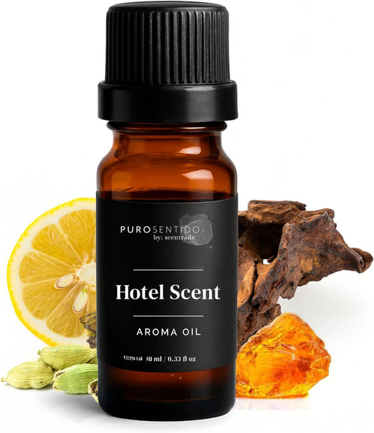 PuroSentido Hotel Signature Aroma Oil (10 ml) - Luxury Essential & Fragrance Oil for Diffusers and Humidifiers, Creamy Coconut, Warm Cashmere, Cool Spices & Sandalwood Home & Hotel Scent