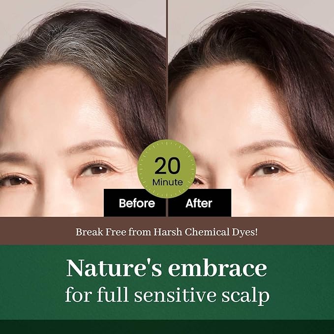 Dongsung Herb Speedy Color Cream (Dark Brown, 3 Pack), PPD-Free Ammonia-Free Vegan Gray Coverage Hair Dye with Sun Protection, Odorless, Gentle for Sensitive Scalp, No Eye or Scalp Irritation
