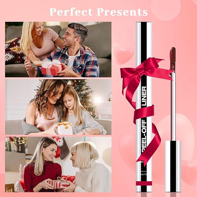 Peel Off Lip Liner Stain - Long Lasting Natural Lip Stain Transfer-proof Lip Liner, Moisturizing Waterproof Lip Gloss Stain, Highly Pigmented Color for All Skin, Ideal Gifts for Women (Rose)