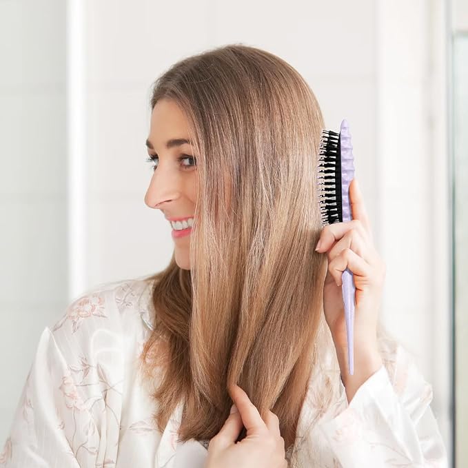 Curly Hair Brush Set,Curl Defining Brush for Curly Hair,Trident Handle Design,Detangling & Shaping & Defining Curls for Women and Girls,Wet or Dry Hair(Purple)