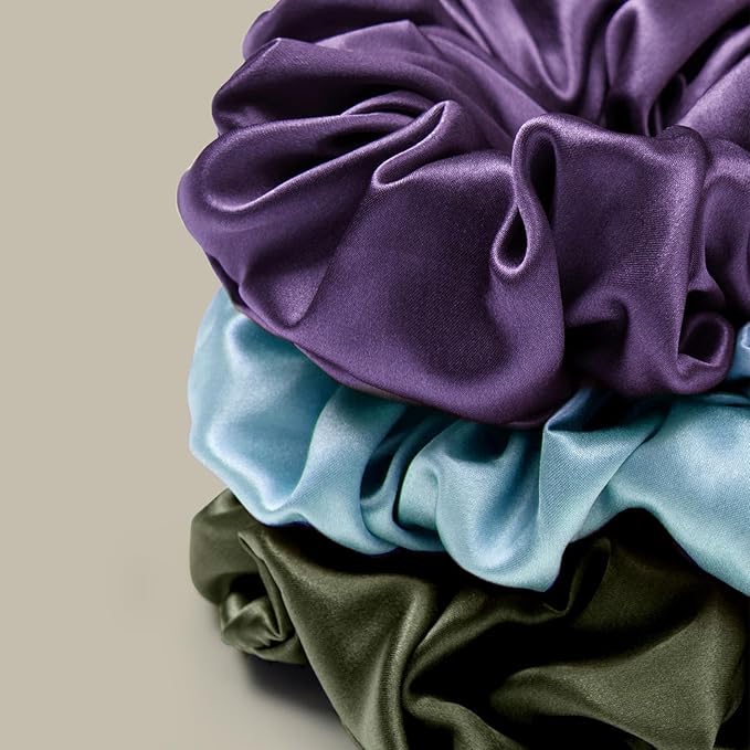 LILYSILK Silk Hair Scrunchies/Ties for Frizz & Breakage Prevention, 100% Mulberry, No Damage, Elastic ponytail Holders, 1Pc, Pale Turquoise