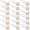 WILLBOND 18 Pcs Pearl Hair Pins Bridal Wedding Hair Accessories Crystal Bobby Pin for Brides Bridesmaids Flower Women Girls(Rose Gold)