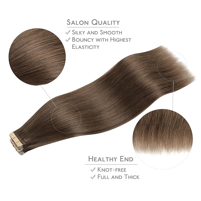 Wennalife Tape in Hair Extensions Human Hair, 20pcs 50g 18 inch 5D Remy Hair Extensions for Women Tape Ins Straight Extensiones De Cabello Humano Skin Weft