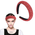 Red Sparkle Headband for Women Bling Wide Headbands Fashion Glitter Head Band Comfortable High Elastic Hairband Hair Hoop Hair Accessories for Women