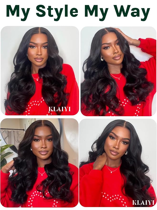 KLAIYI Wear And Go Glueless Wig Bye Bye Knots 13x4Precut Lace Front Wigs Human Hair Loose Body Wave Wig Pre Bleached Pre Everything Pre Plucked with Baby Hair 3S Ready to Wear Beginner Friendly 22Inch