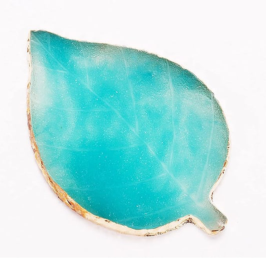 1 Piece Nail Art Palette Nail Polish Palette Mixing Palette Makeup Plate Nail Plates for Nail Art Nail Tip Holder Nail Art Display (Blue Leaf)