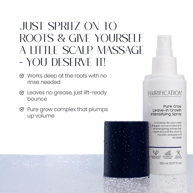 Pure Grow Leave-In Spray for Fine and Thinning Hair, Botanical Scalp Mist with Biotin Niacinamide and Caffeine, 150ml